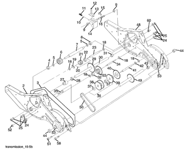 Transmission Diagram and Parts List for 650RTT (954329172-B)(2003-08) Husqvarna Tiller