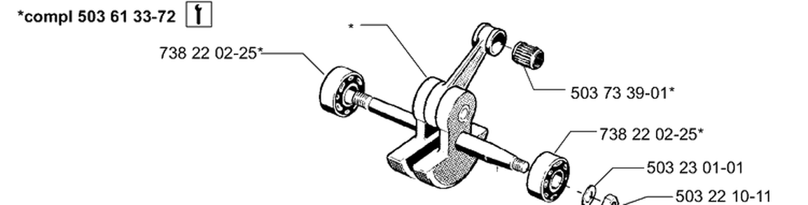 Crankshaft Diagram and Parts List for 268K 1997-01 Husqvarna Lawn Tractor Accessories