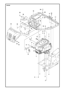 Engine Diagram and Parts List for R318X2022  Husqvarna Lawn Tractor