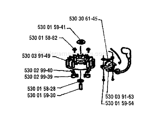 Page G Diagram and Parts List for 18H 1994-04 Husqvarna Trimmer