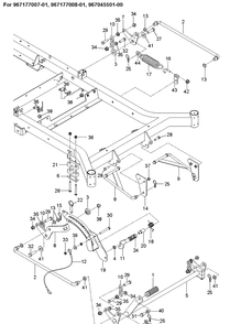 Mower Lift / Deck Lift 2 Diagram and Parts List for M-ZT61  Husqvarna Lawn Mower