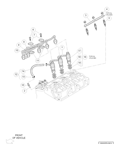Nozzle Holders And Glow Plugs Diagram and Parts List for HUV4421DXP 2006-11 Husqvarna Lawn Tractor