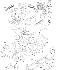 Chassis Diagram and Parts List for YTH22V42 (917289620)(2010-05) Husqvarna Lawn Mower