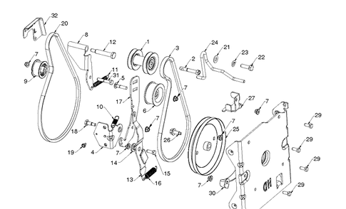 Chassis, Engine And Pulleys Diagram and Parts List for ST324 (97046880100)(2020-05) Husqvarna Snow Blower
