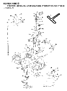 Mower Deck / Cutting Deck Diagram and Parts List for LT125 (HELT125D, 954170059)(2002-06) Husqvarna Lawn Tractor