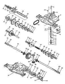 Dana Transaxle Diagram and Parts List for YT160 (954000582-A)(1993-01) Husqvarna Lawn Tractor