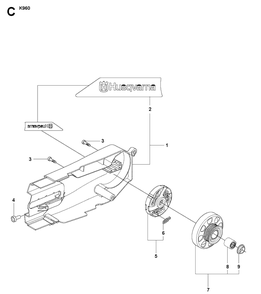 Belt Guard Diagram and Parts List for K960 2008-12 Husqvarna Lawn Tractor Accessories