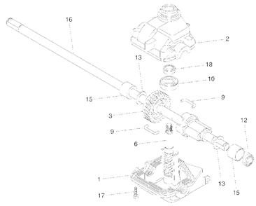 Gear Case Assembly Diagram and Parts List for 5521RS (954223470-B)(2004-07) Husqvarna Lawn Mower