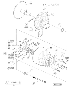 Drive Clutch - Gasoline Vehicles Diagram and Parts List for HUV4420G 2006-11 Husqvarna Lawn Tractor