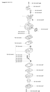Carburator Diagram and Parts List for 165BT 2005-08 - US Husqvarna Leaf Blower / Vacuum