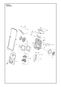 Frame Diagram and Parts List for PW370  Husqvarna Pressure Washer