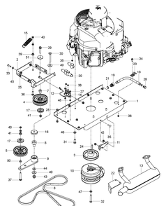 Engine Plate Diagram and Parts List for M-ZT61BF (96717701000)(2014-02) Husqvarna Lawn Mower