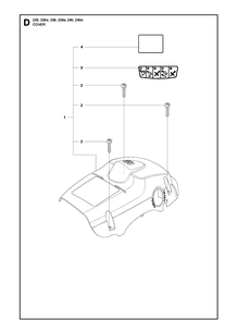 Cover Diagram and Parts List for 240 20101400001-20144000000 Husqvarna Chainsaw