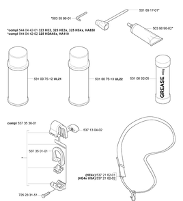 Accessories Diagram and Parts List for HA850 2007-01 Husqvarna Hedge Trimmer