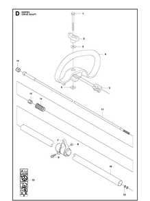Shaft Diagram and Parts List for 535FBX  Husqvarna Brush Cutter