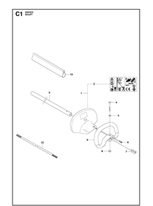 Handle 2 Diagram and Parts List for 325HE3 966787601 from 20150100001-current Husqvarna Hedge Trimmer