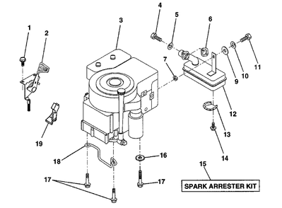 Engine/Throttle Diagram and Parts List for LT100 (954000312-A)(1991-07) Husqvarna Lawn Tractor