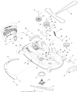 46 Inchdeck Diagram and Parts List for LSZ5424 (965880901)(2008-11) Husqvarna Lawn Mower
