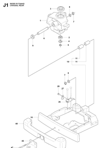 Transmission 4 Diagram and Parts List for RIDER175AWD (965105001)(2009-04) Husqvarna Lawn Mower