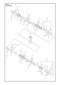 Tiller Tine Diagram and Parts List for TF440  Husqvarna Tiller