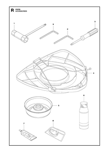 Accessories Diagram and Parts List for 253RB 20182200001-Current Husqvarna Brush Cutter