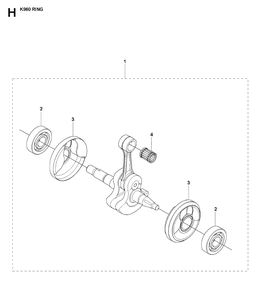 Crankshaft Diagram and Parts List for K960 2008-03 Husqvarna Circular Saw