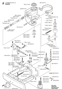 Steering Column Diagram and Parts List for PR15 2002-02 Husqvarna Lawn Mower