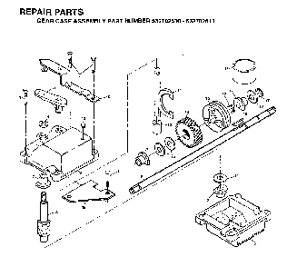 Gear Case Diagram and Parts List for 56SF (H56SFG, 954072501)(1995-03) Husqvarna Lawn Mower