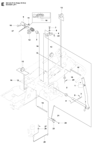 Mower Lift / Deck Lift Diagram and Parts List for R15-V2 (965200701)(2008-01) Husqvarna Lawn Tractor