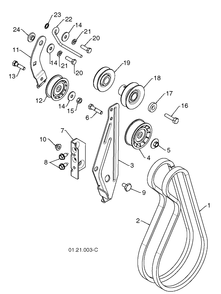 Belt Guard And Pulley Diagram and Parts List for 924SB 2010-08 Husqvarna Snow Blower