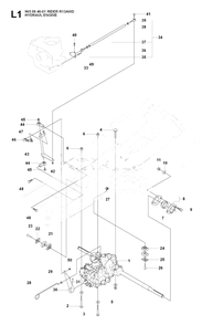 Hydraulic Pump - Motor 2 Diagram and Parts List for R13AWD (965094601)(2007-01) Husqvarna Lawn Tractor