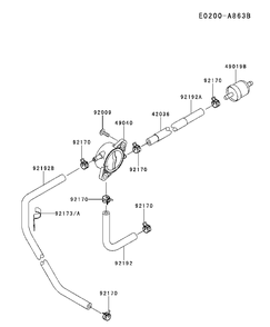 Fuel Valve Diagram and Parts List for FS481V-BS55 2017-09 Husqvarna Engine