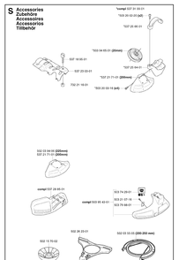 Accessories 2 Diagram and Parts List for 343R 20031800001-20043100000 Husqvarna Brush Cutter