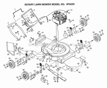 Page A Diagram and Parts List for 3P202D 1996 Husqvarna Lawn Mower