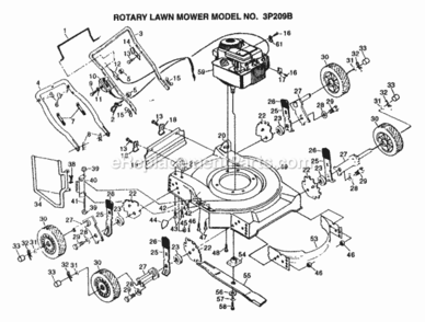 Page A Diagram and Parts List for 3P209B 1995 Husqvarna Lawn Mower