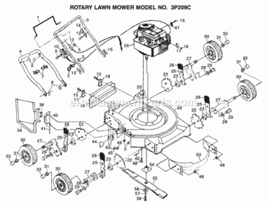 Page A Diagram and Parts List for 3P209C 1996 Husqvarna Lawn Mower