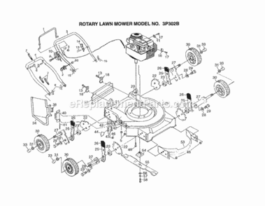 Page A Diagram and Parts List for 3P302B 1995 Husqvarna Lawn Mower