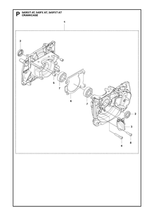 Crankcase Diagram and Parts List for 545FXAT  Husqvarna Brush Cutter
