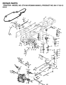 Drive Diagram and Parts List for CTH180XP (96061000601)(2005-05) Husqvarna Lawn Tractor