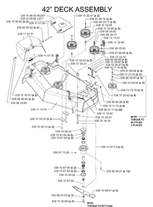 42inch Cutting Deck Diagram and Parts List for IZ5223T (968999257)(2005-08) Husqvarna Lawn Mower