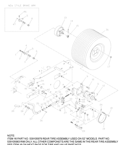 Park Brake Assembly Diagram and Parts List for ZTH6123KAA (968999203)(2006-04) Husqvarna Lawn Mower