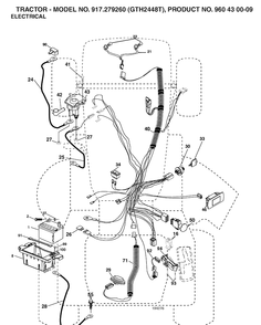 Electrical Diagram and Parts List for GTH2448T (917279260)(2006-06) Husqvarna Lawn Tractor