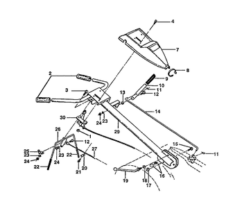Handle Assembly Diagram and Parts List for CRT50 (954000031-B)(1990-11) Husqvarna Tiller