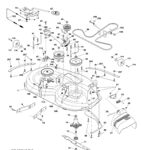 Mower Deck / Cutting Deck Diagram and Parts List for YTH20V42 (96043029900)(2018-10) Husqvarna Lawn Tractor