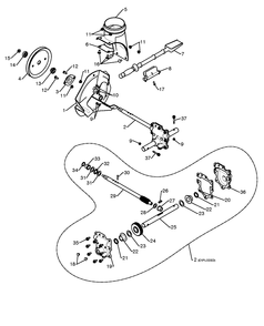 Auger Housing And Impeller 2 Diagram and Parts List for 1830SB 2010-08 Husqvarna Snow Blower