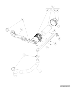 Intake Duct And Air Box Assembly Kawasaki Gasoline Vehicles Diagram and Parts List for HUV4421GXP 2006-11 Husqvarna Lawn Tractor