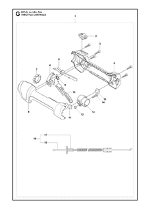 Handle And Controls Diagram and Parts List for 327LDX 20120100001-Current Husqvarna Edger