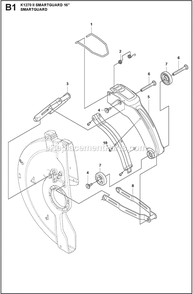 Guard A Diagram and Parts List for K1270II  Husqvarna Concrete Saw