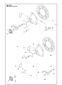 Ignition System Diagram and Parts List for 356BT  Husqvarna Leaf Blower / Vacuum