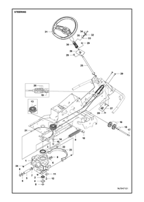 Steering Diagram and Parts List for R216TAWD2018-2021  Husqvarna Lawn Tractor